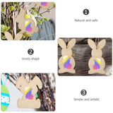 Tofficu 36Pcs Wooden Bunny Cutouts Unfinished Wood Cutouts to Paint Rabbit Wood Slices for Easter Crafts Easter Spring Decorations Tofficu