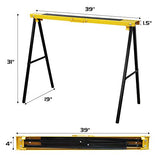 Forup Portable Folding Sawhorse, Heavy Duty Twin Pack, 275 lb Weight Capacity Each 2 Pack (Yellow) FORUP