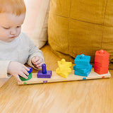 Melissa & Doug Stack and Sort Board - Wooden Educational Toy for age 2+ years With 15 Solid Wood Pieces Melissa & Doug