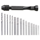 31Pcs Hand Drill Bits Set, SUNJOYCO Precision Pin Vise Rotary Tools with Micro Mini Twist Drill Bits (0.5-3.0mm) for Wood, Jewelry, Plastic, Craft SUNJOYCO