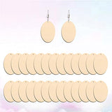 Unfinished Wood Blank Earrings 50pcs Wooden Craft Drop Dangle Earrings for DIY Jewelry Making Materials TOYANDONA