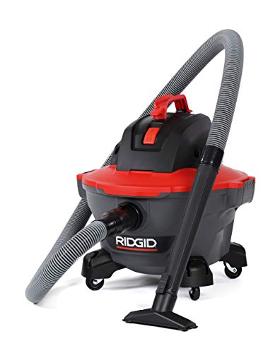 RIDGID 62698 RT0600 NXT 6-Gal. Wet Dry Shop Vacuum with Casters, 4.25 Peak HP Motor, and Pro Locking Hose, Dark Gray and Red - WoodArtSupply