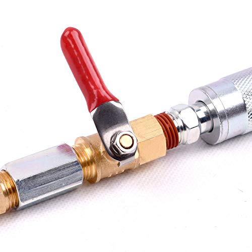 WYNNsky 1/4" Heavy Duty Air Compressor Brass Ball Valve Shut Off Switch, 1/4 Inch Male And Female NPT Thread Pipe Fitting WYNNsky