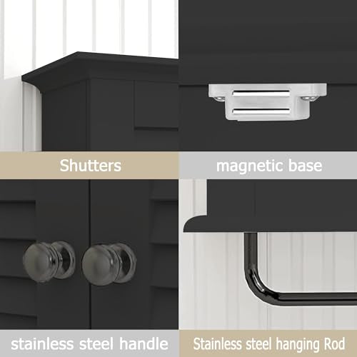 TaoHFE Bathroom Cabinet Wall Mounted Designer Bathroom Wall Cabinet Medicine Cabinet with Double Shutter Doors 3 Tier Adjustable Shelf with Towel TaoHFE