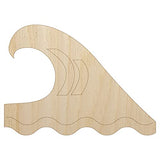 Ocean Surf Wave Beach Unfinished Wood Shape Piece Cutout for DIY Craft Projects - 1/8 Inch Thick - 4.70 Inch Size Sniggle Sloth