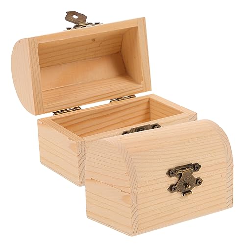 Unomor 2Pcs big wooden box Storage rack decorative boxes for storage dried flower box Jewelry box manual wooden box jewelry unfinished wood bin Unomor