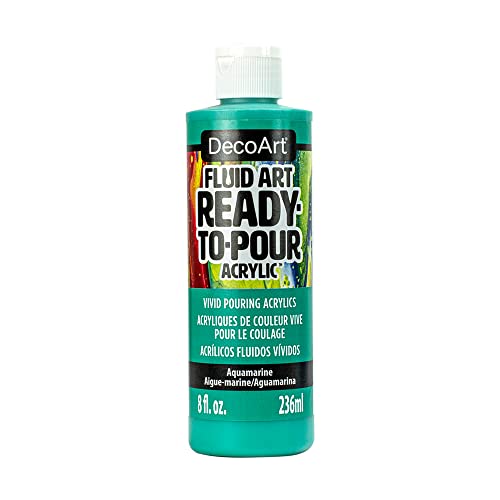 Deco Art DecoArt FluidArt Ready-To-Pour Acrylic Paint 8oz-Aquamarine DecoArt