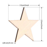 500 Pieces Star Shape Unfinished Wood Pieces, Blank Wood Pieces Wooden Cutouts Ornaments for Memorial Day Independence 4th of July Patriotic Craft Gejoy