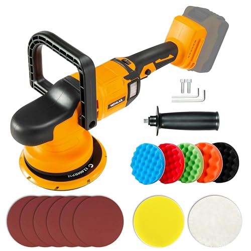 Orbital Polisher for Dewalt 20V Battery, 6inch 150mm Brushless Cordless Design Buffer Car Waxer with 6 speeds 750-6800RPM, 13PCS Polishing - WoodArtSupply