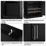 Yaheetech 72" Kitchen Buffet Cabinet Sideboard, Utility Storage Cabinet with Doors, Drawer and Adjustable Shelves, Freestanding Pantry Cupboard for Yaheetech