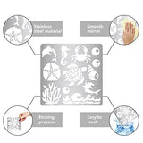 GORGECRAFT 6.3 Inch Ocean Creature Metal Stencil Dolphin Wood Burning Stencil Reusable Sea Animals Journal Stencils Turtle Template Stainless Steel GORGECRAFT