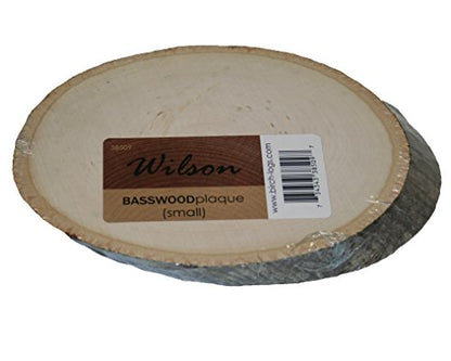 Wilson 5"-7" Basswood Round/Oval, 5/8" Thick Wood Slice for Natural Décor, DIY Crafts (Small, 1 Piece) - WoodArtSupply