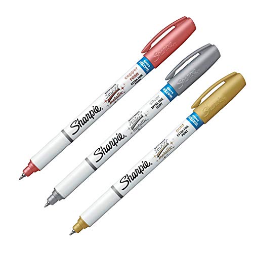SHARPIE Paint Marker, 3-Count, Metallic Assorted, 3 count SHARPIE