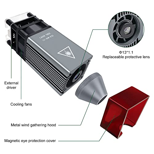 LASER TREE 40W(5W Output Optical Power) Laser Engraving Module, 450nm Laser Head for CNC Laser Engraver/Laser Cutter Machine, DIY Laser Engraving LASER TREE
