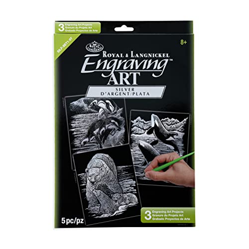 Royal and Langnickel Engraving Art 3 Design Value Pack, Silver - WoodArtSupply