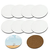 MR.R 10 Pieces Sublimation Blanks Round Cup MDF Coasters, Raw Wood Back Hardboard Sublimation Coasters Blanks,Absorbent Heat Transfer Cup Coasters MR.R