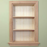 14x24 Unfinished Aiden Wall Niche with Beadboard Back – Elegant Storage Solution with 3 Shelves Fox Hollow Furnishings