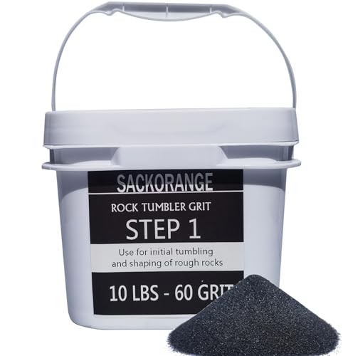 Sackorange 10 LBS Step-1 Rock Tumbler Grit -COARSE 60 Grit Tumbler Silicon Carbide Abrasive, Rock Polishing Grit Media, Works with Any Rock Tumbler, SACKORANGE