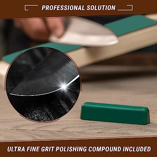 BeaverCraft Stropping Leather Strop for Knife Sharpening Strop LS2P1 - Knife Stropping Kit 3 x 8 IN - Knives Sharpener with Honing Strop Polishing BeaverCraft