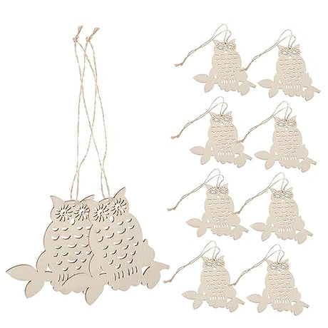 NOLITOY 1 Set Owl Wood Chips Decor DIY Wood Craft Owl Wood Slices DIY Wood Boards Halloween Adorn Unfinished Wood Slices Halloween Cutouts DIY Wood NOLITOY