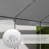 Outsunny 10' x 20' Carport Replacement Top Canopy Cover, Waterproof and UV Protected Garage Car Port Cover with Ball Bungee Cords, Beige, (Only Outsunny