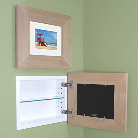 Recessed Landscape Picture Frame Medicine Cabinet by Fox Hollow Furnishings - 14"W x 11"H Hidden Wall Storage Fox Hollow Furnishings