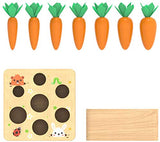 Ancaixin Montessori Toys for Babies 6-12 Months, Wooden Toys for 1 Year Old Boys and Girls, Educational Carrot Harvest Toy for Toddlers, Shape Ancaixin