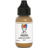 Dina Wakley Metallic Heavy Body Acrylic Paint Bundle - 6 Bottles, 1 Ounce Each - Ancient, Rosy, Medieval, Gilt, Penny and Sterling Dina Wakley Media