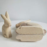ULTNICE DIY Easter Wood Rabbit 3D Unfinished Wooden Rabbit Blank Wood Rabbit Peg Doll Wood Rabbit Table Statue Unfinished Wooden Bunny Model for ULTNICE