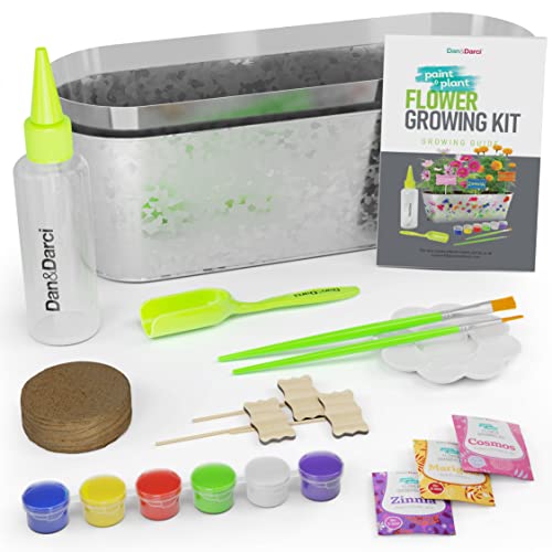 Paint & Plant Flower Growing Kit for Kids - Best Birthday Crafts Gifts for Girls & Boys Age 5 6 7 8-12 Year Old Girl Gift Ideas - Fun Children Dan&Darci
