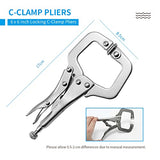 Anxingo 6 Pack Heavy Duty C-Clamp Locking Pliers Set 6” C-Clamps with Swivel Pads for Craftsmen Home Workshop Anxingo