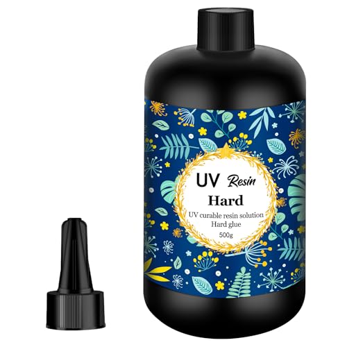 UV Resin 500g Transparent Ultraviolet Curing Clear Hard Type Resin, Solar Cure Resin for DIY UV Resin Jewelry Making