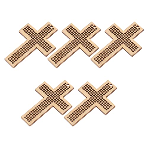 Ciieeo 10 Pcs Cross Stitch Wood Pieces Embroidery Hoop Stand Needlecraft Cross- Disc Wooden Board Wooden Heart Tags Stocking Stuffers Wooden Love Ciieeo