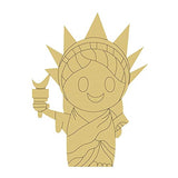 Statue of Liberty Design by Lines Unfinished Wood Cutout USA America New York Door Hanger MDF Shape Canvas Style 2 Art 1 Diverse Woodworking