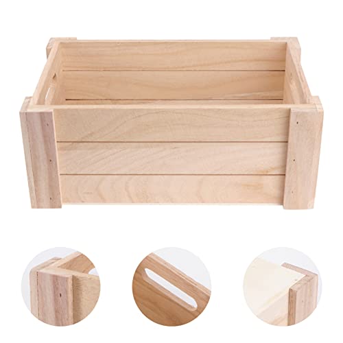 Zerodeko Wooden Storage Bin Wooden Storage Bin Wooden Tabletop Nesting Crates Decorative Mail Holder Box Farmhouse Wood Box for Document Stationery Zerodeko