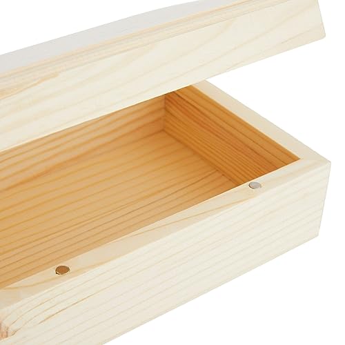 Bright Creations 4 Pack Small Unfinished Wood Boxes for Crafts with Hinged Magnetic Lid (5.5 x 3.5 x 2 In)