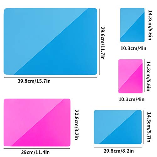 Reusable Silicone Mat Set (A3, A4, A5, A6) for Resin Crafts Jewelry Casting Molds, Food Grade Silicone Placemat, Waterproof Heat-Resistant Tomorotec