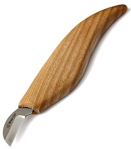 BeaverCraft Chip Carving Knife C6 1" Wood Carving Knife for Fine Chip Carving Wood and Stop Cuts Detail Chip Knife for Wood Carving Wood BeaverCraft