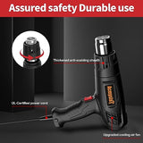 AcmyslaT Heat Gun 1800W Heavy Duty Soldering Hot Air Gun Variable Temperature Settings 572℉~932℉ (300℃-500℃) with 4 Heat Gun Attachment Nozzles Kit AcmyslaT