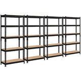 Topeakmart 4 PCS 5-Tier Utility Shelves, Metal Storage Shelves Garage Shelving Unit Adjustable Garage Storage Shelves Storage Racks Heavy Duty Shed Topeakmart