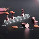 2 Sets Pink Nail Stand for Press on Nails Display, Magnetic Fake Nails Holder for Painting Nails Practices, Beginner Acrylic Nail Art Kit JUSTOTRY