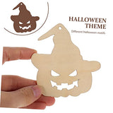 Abaodam 100 Pcs Halloween Wood Chips Lantern Decorative Miniture Decoration Home Decoration Wooden Paint Crafts Spider Wood Shapes Unfinished Wooden Abaodam