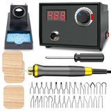 FIRElood Wood Burning Tool, Wood Burner kit Pen 25~750℃, Wood Burning kit with Digital Thermometer Temperature Adjustable Temperature, 1 pyrographic FIRElood