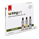 KINGART 534-24 PRO GOUACHE Paint Set, Set of 24 Unique Colors, 12ml Tubes, Non-toxic, water-based paints KINGART