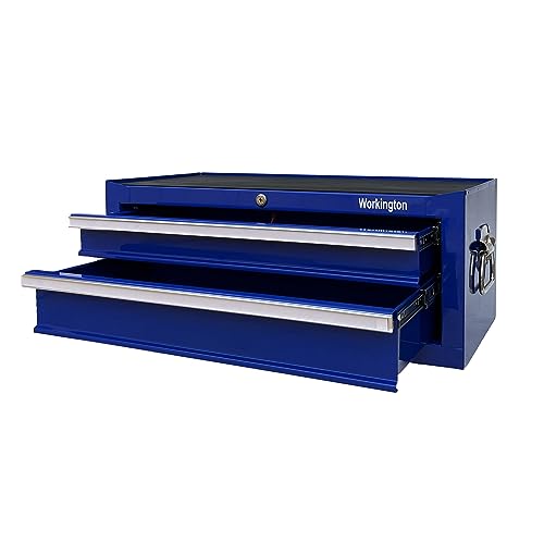 Workington Industrial 2 Drawers Portable Metal Intermediate Box, 26" Middle Tool Chest Cabinet with Ball Bearing Drawer Slides, Steel Tool Storage - WoodArtSupply