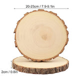 6 PCS 8-9 Inch Natural Wood Slices, Unfinished Paulownia Wood Circles with Barks for Coasters, DIY Crafts, Christmas Rustic Wedding Ornaments and GNIEMCKIN