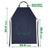 Waterproof Rubber Vinyl Apron W/ 2 Pockets - Lab Apron for DishWashing,Grooming Blue VWELL