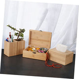VOSAREA 1pc Box Wooden Storage Box Makeup Organizers Drawer Jewelry Organizer Unfinished Jewelry Cube Kids Jewelry Organizer Diy Trinket Keepsake VOSAREA