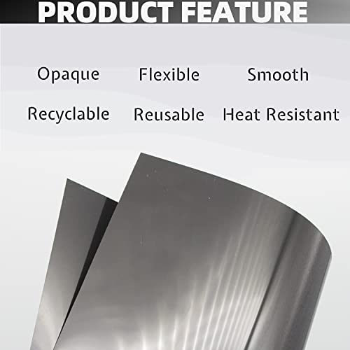 Opaque Black Plastic Sheets, 7.5mil (.0075") 12” X 12” Craft Plastic Film, PET Stencil Material, Glossy and Flexible Plastic Sheet for Crafts, neglex