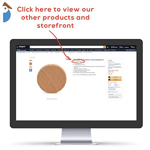 Wood Discs and Blank Tokens for Crafts, 1-1/4 x 1/8 inch Wooden Coins, Pack of 100 Unfinished Wood Circles, by Woodpeckers Woodpeckers